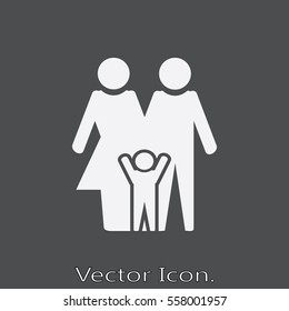 Family icon isolated sign symbol and flat style for app, web and digital design. Vector illustration.