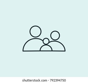 Family icon line isolated on clean background. People concept drawing icon line in modern style. Vector illustration for your web site mobile logo app UI design.