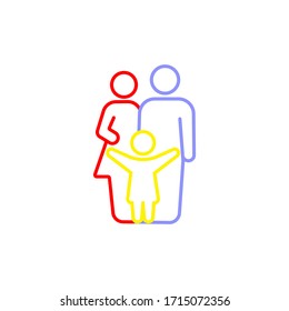 Family icon line in simple design on an isolated background. EPS 10 vector.