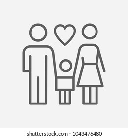 Family icon line symbol. Isolated vector illustration of  icon sign concept for your web site mobile app logo UI design.