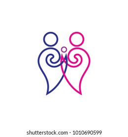 Family icon logo design vector