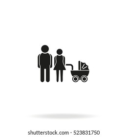 Family Icon. Man, woman, baby.