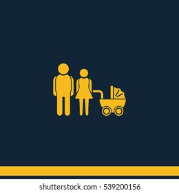 Family Icon. Man, woman, baby.