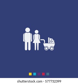Family Icon. Man, woman, baby.