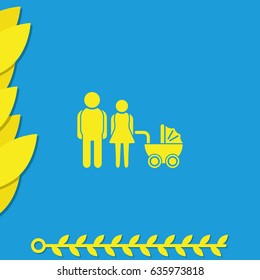 Family Icon. Man, woman, baby.