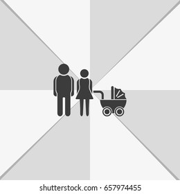 Family Icon. Man, woman, baby.