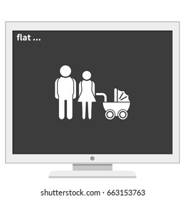 Family Icon. Man, woman, baby.
