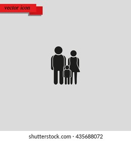 Family Icon. Man, woman and child illustration.