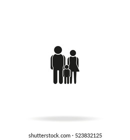 Family Icon. Man, woman and child illustration.