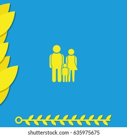 Family Icon. Man, woman and child illustration.