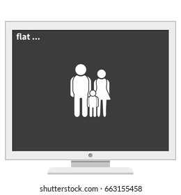 Family Icon. Man, woman and child illustration.