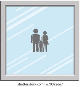 Family Icon. Man, woman and child illustration.