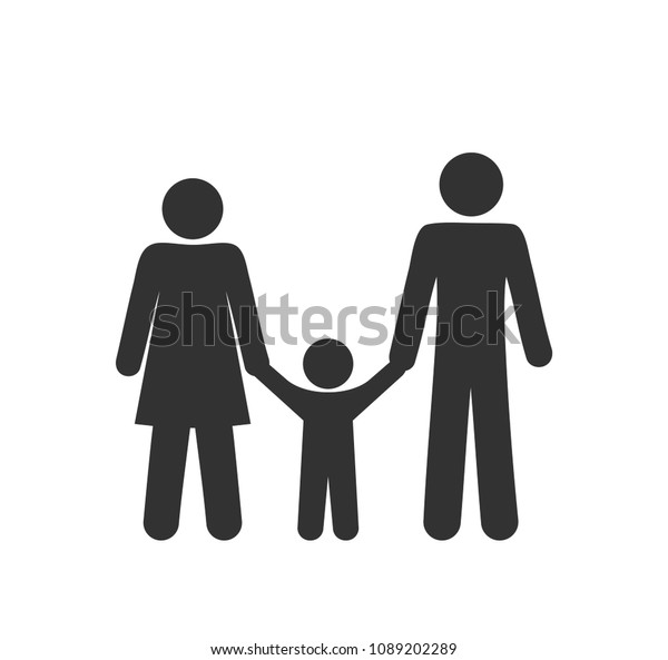 Family Icon Man Woman Child Pictogram Stock Vector Royalty Free 1089202289