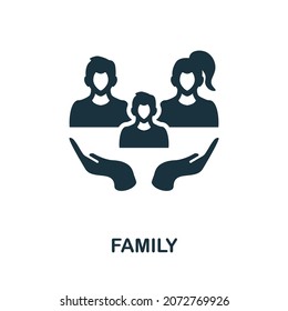 Family icon. Monochrome sign from human rights collection. Creative Family icon illustration for web design, infographics and more