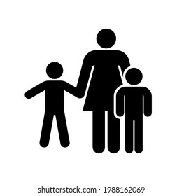 Family icon. Mother with two children. Vector illustration.