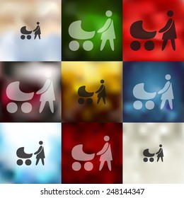 family icon on blurred background