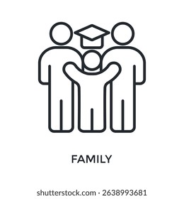 Family Icon Outline Style. Vector Illustration For Graphic Design