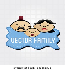 family icon over grid background vector illustration