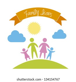 family icon over white background. vector illustration