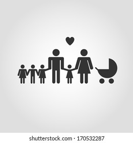 family icon over white background. vector illustration