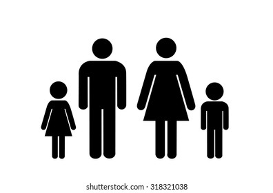 family icon over white background. vector illustration