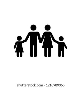 Happy Family Walking Icon Design Vector Stock Vector (Royalty Free ...