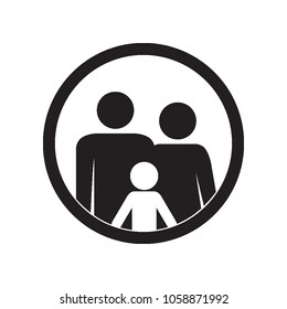 Family icon. Parents and kid. Mother, father and child. Vector illustration.