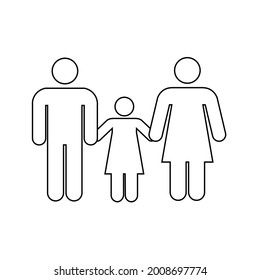 Family icon People in motion active lifestyle sign