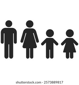 Family icon. People pictogram icon isolated on transparent background. 