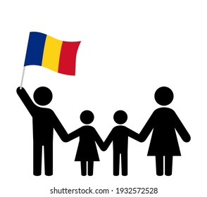 Family Icon With Romanian Flag