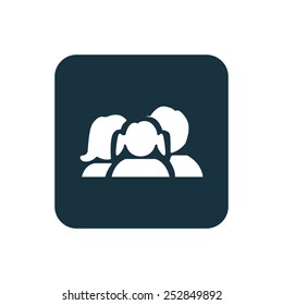 family icon Rounded squares button, on white background 