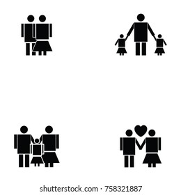 Family Icon Set Stock Vector (Royalty Free) 758321887 | Shutterstock