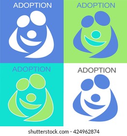 family icon set. adoption. vector illustration