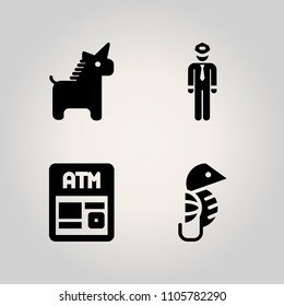 Family icon set. automated, icon, computer and card illustration vector icons for web and design