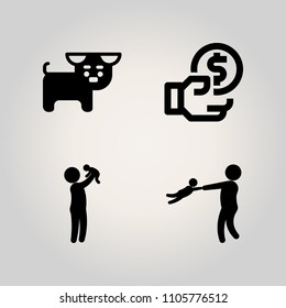 Family icon set. banking, vector, summer and happiness illustration vector icons for web and design