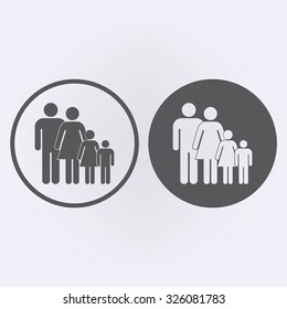 Family Icon set in circle . Vector illustration