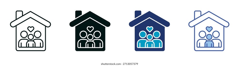 Family Icon Set Consisting of Multiple Styles Vector Illustration