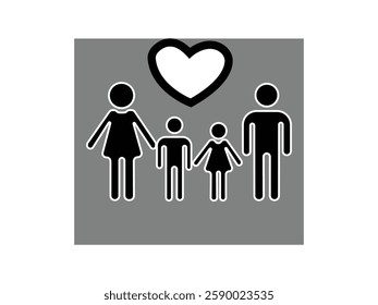 Family icon set. Containing parents, mother, father, children, baby, grandparents and household icons. Solid icon collection. Vector illustration. family family tree table consisting of extended famil