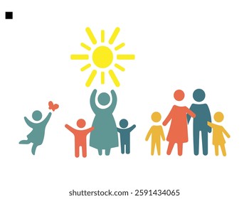 Family icon set. Containing parents, mother, father, children, baby, grandparents and household icons. Solid icon collection. Vector illustration. Care and support icon set. Vector graphic illustratio