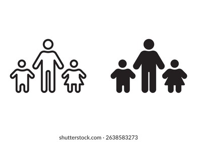 family icon set. contains father, son and daughter