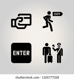 Family icon set. danger, vector, laptop and authentication illustration vector icons for web and design