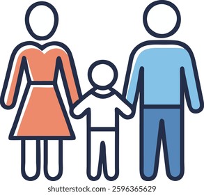 family icon set design in silhouette vector 