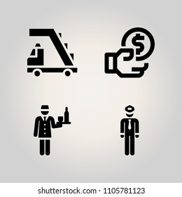 Family icon set. emergency, fly, phone and departure illustration vector icons for web and design