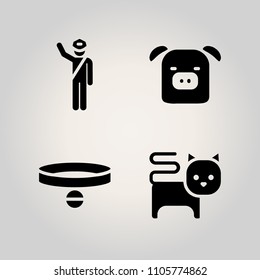 Family icon set. enforcement, group, scene and orange illustration vector icons for web and design