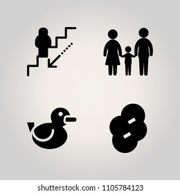 Family icon set. equipment, light, holding and color illustration vector icons for web and design
