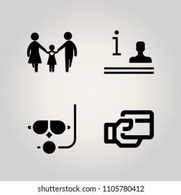 Family icon set. female, leisure, fun and holding illustration vector icons for web and design