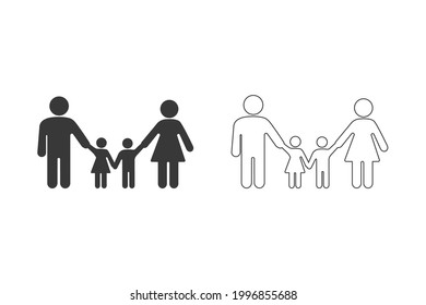 Family Icon Set flat style. Vector illustration