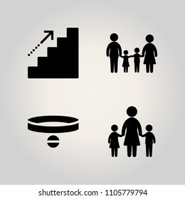 Family icon set. marriage, woman, parent and marry illustration vector icons for web and design