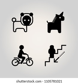 Family icon set. morning, comic, step and ram illustration vector icons for web and design