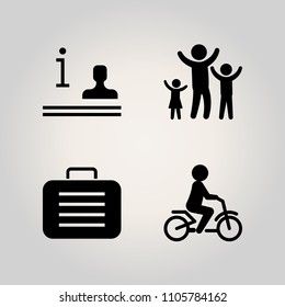 Family icon set. morning, family, street and holiday illustration vector icons for web and design